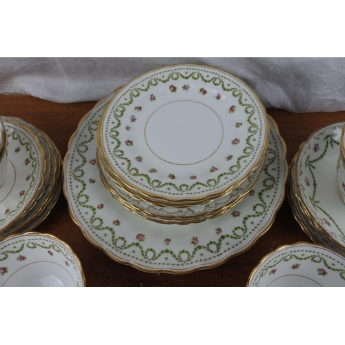 437 - An antique Crescent & Son tea set with floral pattern.