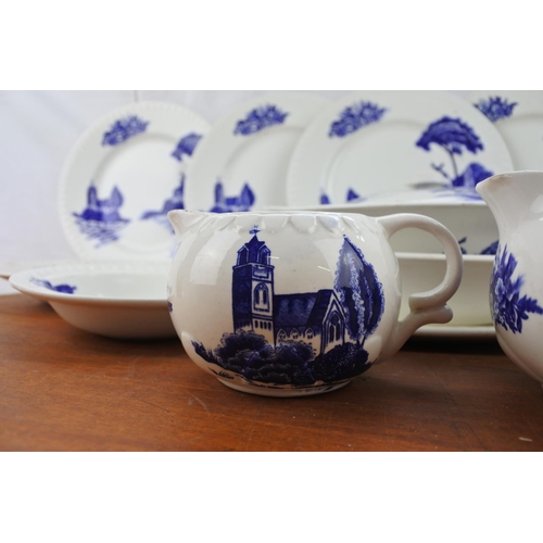 487 - A stunning Barratts Staffordshire blue and white glazed dinner ware.