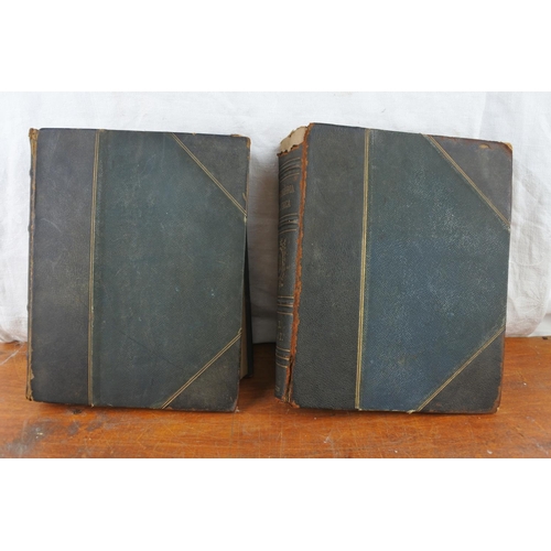 498 - Two antique leather bound volumes of Encyclopaedia Britannica.