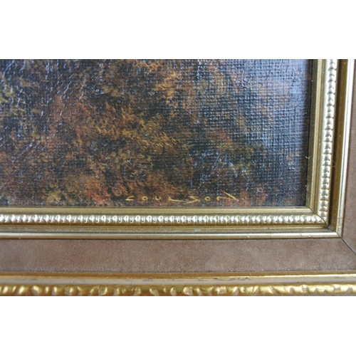 536 - A gilt framed picture of a Stag, measuring 21