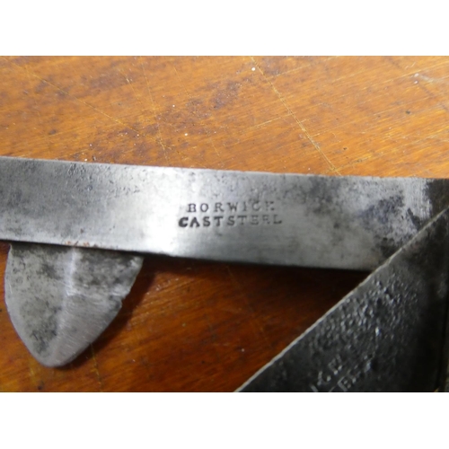 27 - An antique bone and brass Borwick cast steel veterinary fleam knife set.