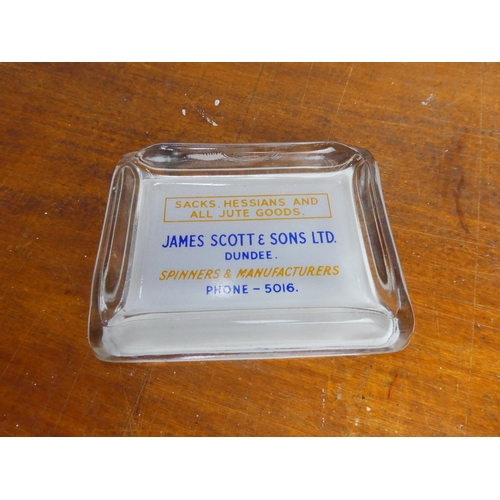 28 - A vintage James Scott & Sons Ltd, Dundee glass ashtray.