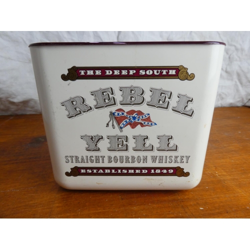 30 - A vintage 'The Deep South - Rebel Yell Straight Bourbon Whiskey' ice bucket and lid.