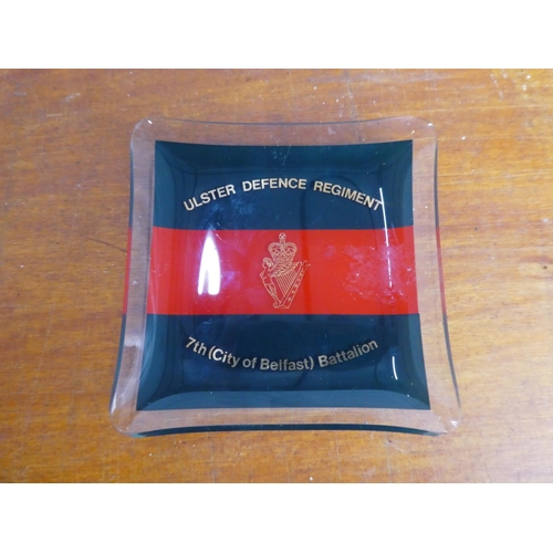 54 - An Ulster Defence Regiment 7th (City of Belfast) Battalion glass dish.