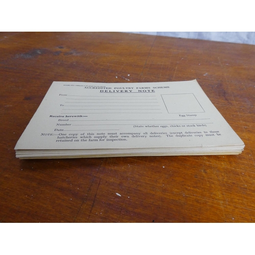 56 - A lot of vintage Accredited Poultry Farms Scheme delivery notes.