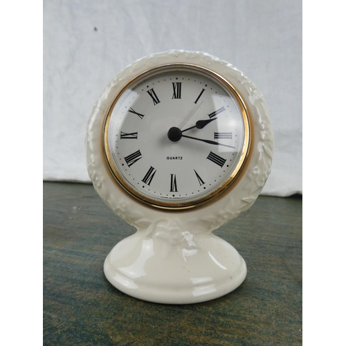 104 - A Hornsea pottery mantle clock.