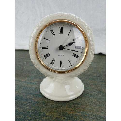 104 - A Hornsea pottery mantle clock.