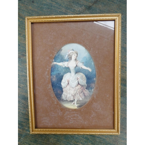 108 - A pair of gilt framed pictures 'The Dancer' - J H Fragonard.