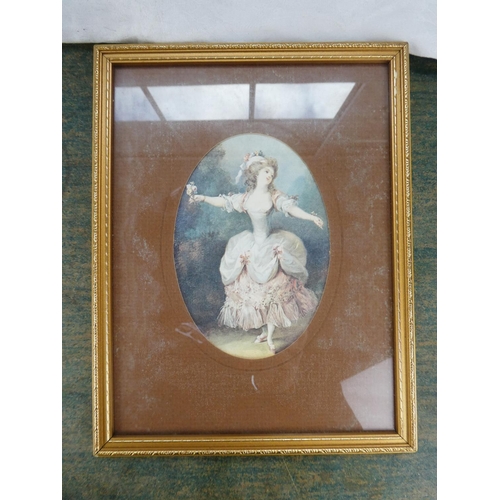 108 - A pair of gilt framed pictures 'The Dancer' - J H Fragonard.