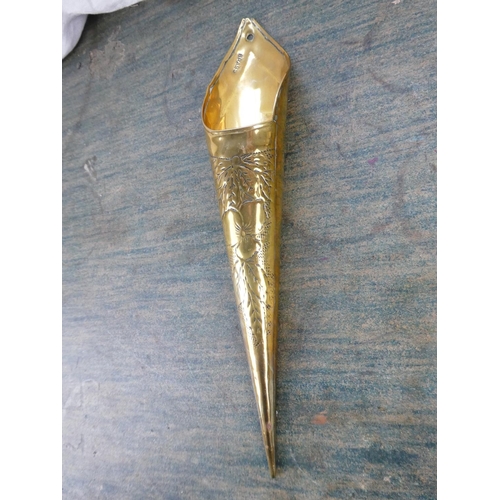 109 - A stunning brass cone holder for flowers.