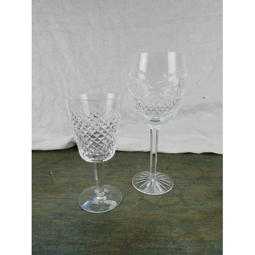 116 - A Waterford crystal wine glass (a/f) and another large wine glass.