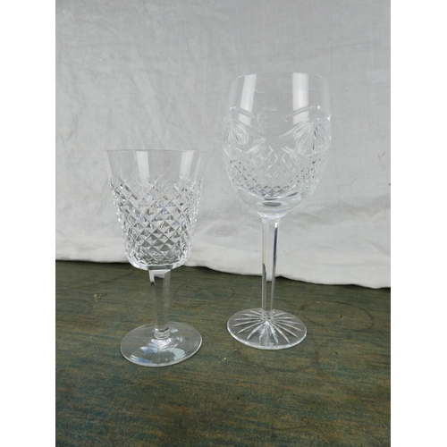 116 - A Waterford crystal wine glass (a/f) and another large wine glass.