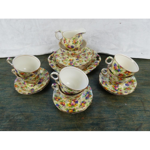 132 - A stunning Royal Winton 'Evesham' 21 piece tea set.