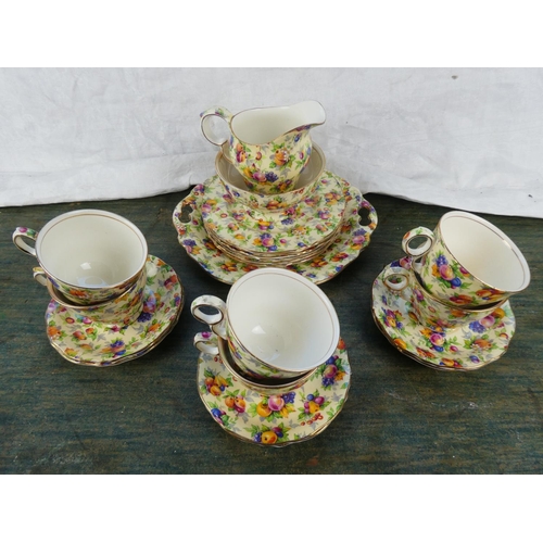 132 - A stunning Royal Winton 'Evesham' 21 piece tea set.