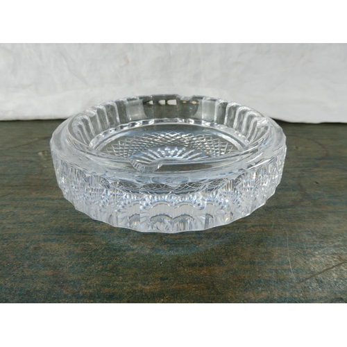 146 - A very heavy and large Waterford Crystal ashtray.