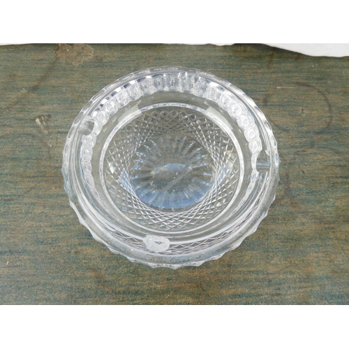 146 - A very heavy and large Waterford Crystal ashtray.