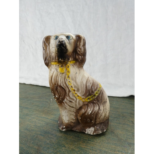 156 - A chalk figurine of a dog.