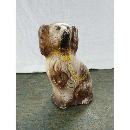 156 - A chalk figurine of a dog.