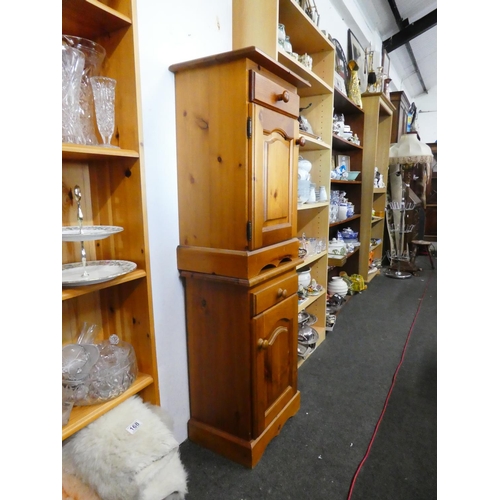 163 - A pair of pine bedside lockers.