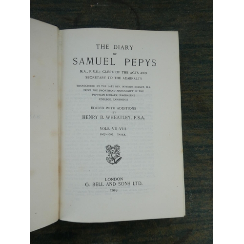 178 - A lot of three volumes 'Diary of Samuel Pepys'.