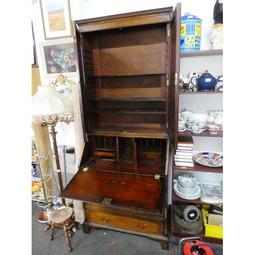 30 - A stunning antique style bureau bookcase.