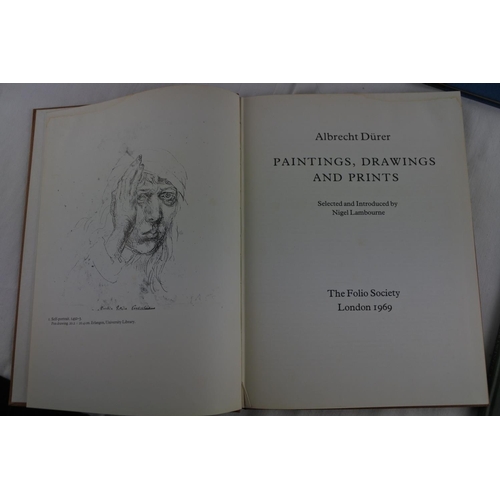 218 - Three Folio Society books 'Canaletto', 'Renoir' and 'Durer'.
