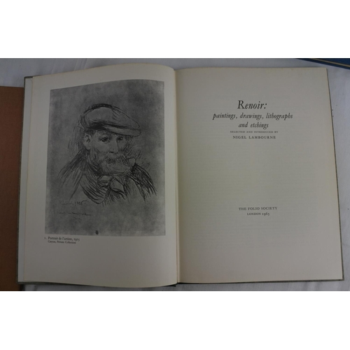 218 - Three Folio Society books 'Canaletto', 'Renoir' and 'Durer'.