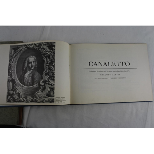 218 - Three Folio Society books 'Canaletto', 'Renoir' and 'Durer'.