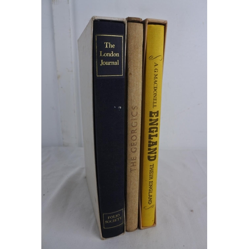 231 - Three boxed Folio Society books 'The London Journal', 'The Georgics' and 'England their England'.