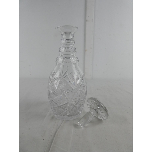 279 - A cut glass decanter.