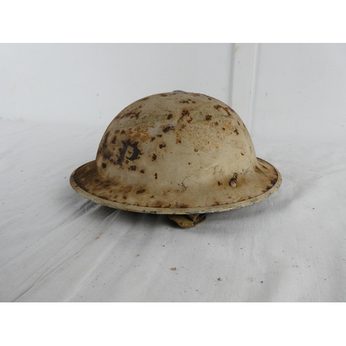 295 - A British WW2 era steel brodie helmet, stencilled with F.A.P & 3 diamonds. 'A.P' to rear.