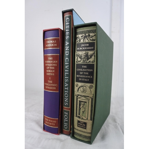 213 - A boxed Folio Society book 'Cities and Civilisation', a boxed Folio Society book 'the Barbarian Inva... 