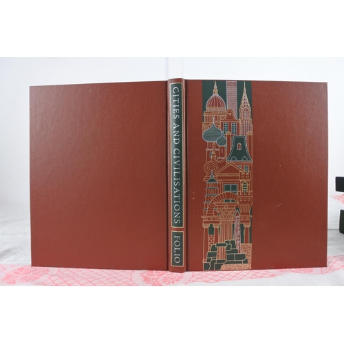 213 - A boxed Folio Society book 'Cities and Civilisation', a boxed Folio Society book 'the Barbarian Inva... 