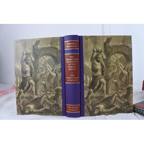 213 - A boxed Folio Society book 'Cities and Civilisation', a boxed Folio Society book 'the Barbarian Inva... 