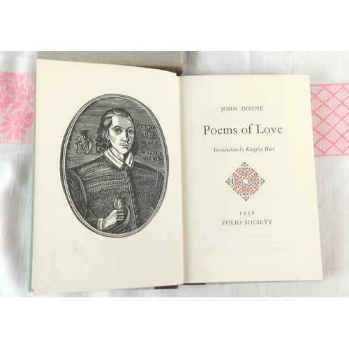 214 - Three Folio Society books, to include 'Poems, by Andrew Marvell', 'Poems of Love by John Donnes', an... 