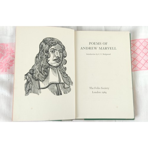 214 - Three Folio Society books, to include 'Poems, by Andrew Marvell', 'Poems of Love by John Donnes', an... 