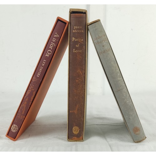 214 - Three Folio Society books, to include 'Poems, by Andrew Marvell', 'Poems of Love by John Donnes', an... 