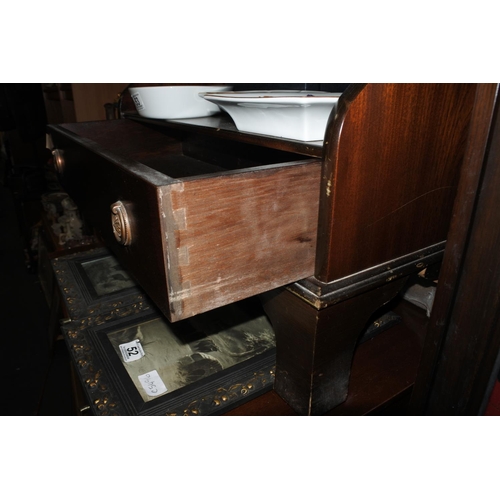 62 - A mahogany bookcase and drawer.