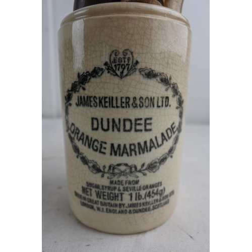 66 - A vintage James Keiller & Son marmalade jar and a lot of vintage hand tools.