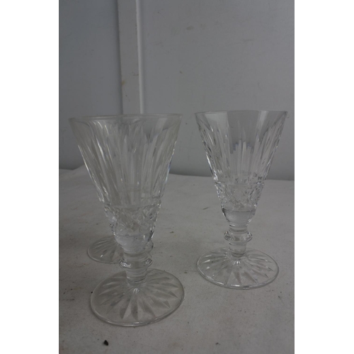 69 - Three Waterford Crystal sherry glasses.