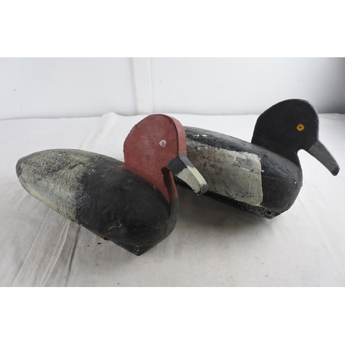 96 - A fabulous pair of antique polyester and wood decoy ducks.