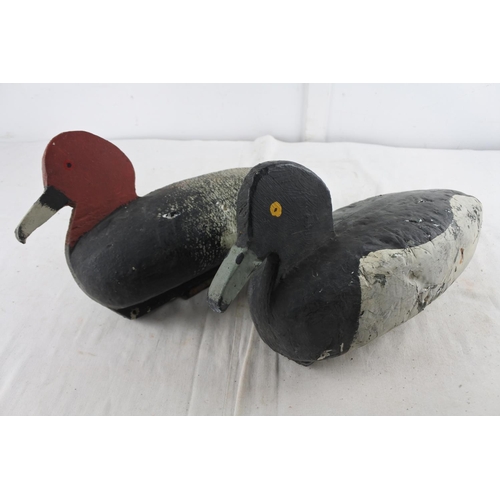 96 - A fabulous pair of antique polyester and wood decoy ducks.