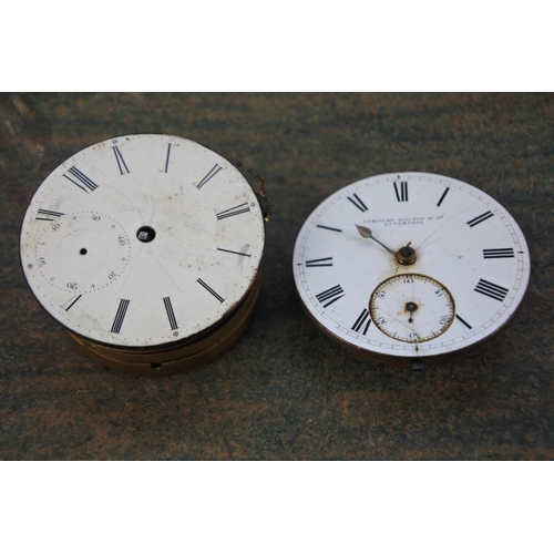 283 - Two antique pocket watch movements.