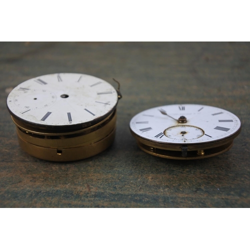 283 - Two antique pocket watch movements.