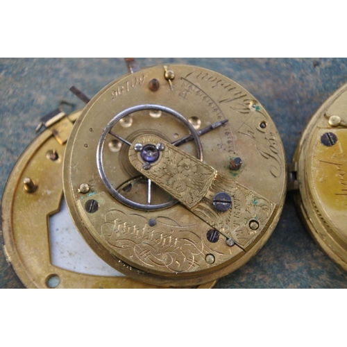 283 - Two antique pocket watch movements.