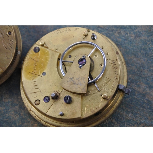 283 - Two antique pocket watch movements.