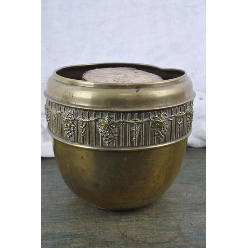 291 - A brass plant pot.