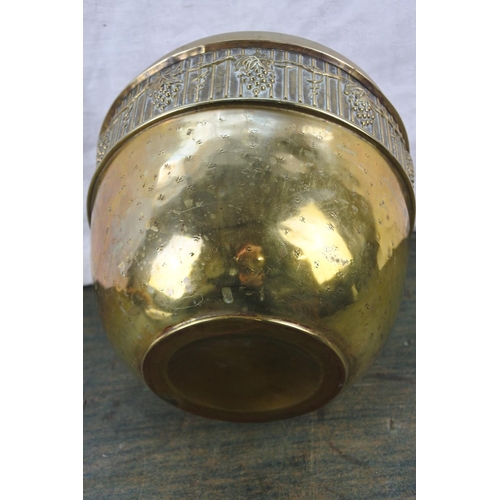 291 - A brass plant pot.