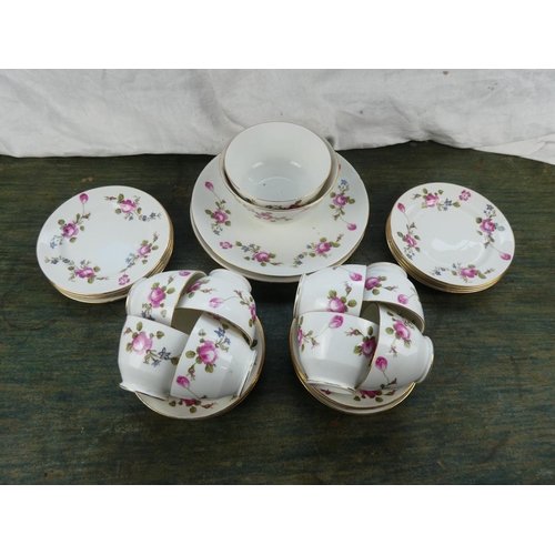 108 - A floral patterned Paragon tea set.