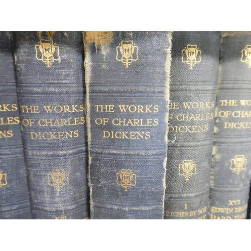 120 - A large set of Charles Dickens books.